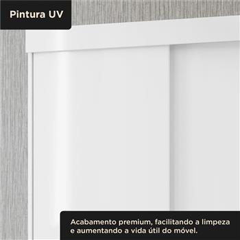 Guarda-roupa solteiro 2 portas de correr 2 gavetas Antares - branco neve / branco neve  RD041 