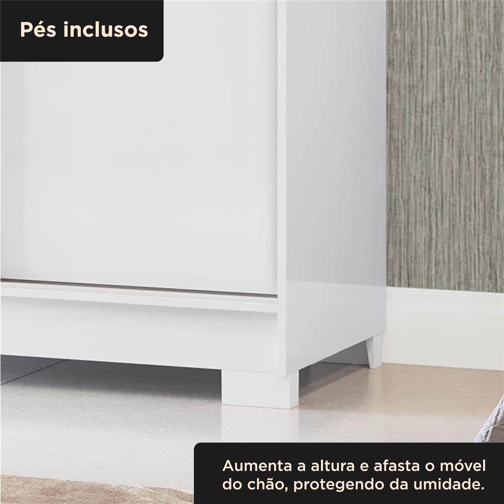 Guarda-roupa solteiro 2 portas de correr 2 gavetas Antares - branco neve / branco neve  RD041 
