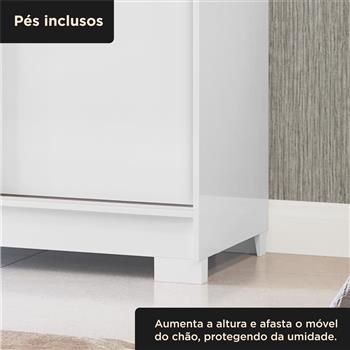 Guarda-roupa solteiro 2 portas de correr 2 gavetas Antares - branco neve / branco neve  RD041 