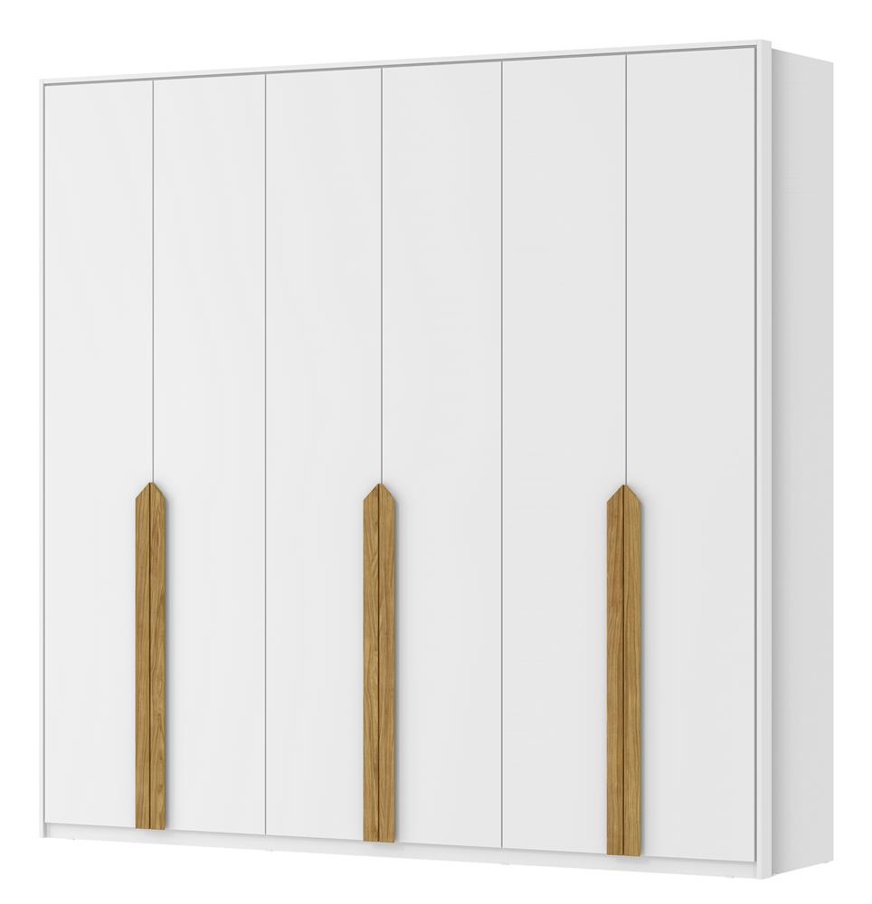 Guarda-roupa casal 6 portas 4 gavetas Barcelona - branco fosco / branco fosco RG181 