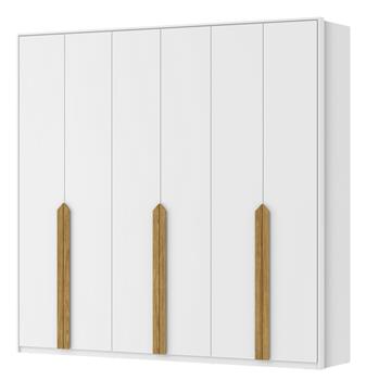 Guarda-roupa casal 6 portas 4 gavetas Barcelona - branco fosco / branco fosco RG181 