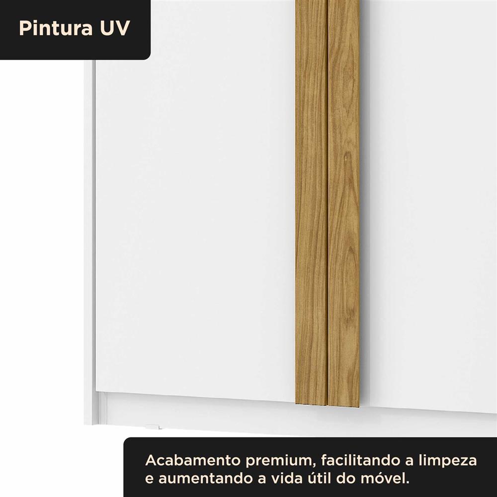 Guarda-roupa casal 6 portas 4 gavetas Barcelona - branco fosco / branco fosco RG181 