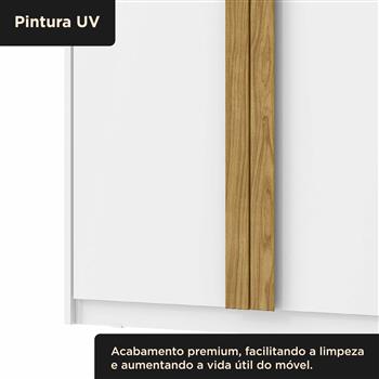 Guarda-roupa casal 6 portas 4 gavetas Barcelona - branco fosco / branco fosco RG181 