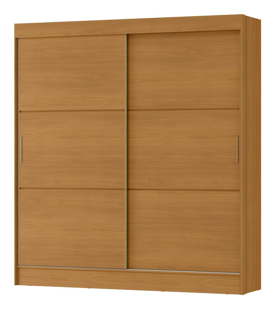 Guarda-roupa casal 2 portas de correr com 3 gavetas Palermo - cinamomo / cinamomo RD057 