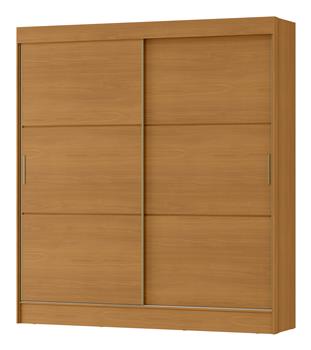 Guarda-roupa casal 2 portas de correr com 3 gavetas Palermo - cinamomo / cinamomo RD057.E 