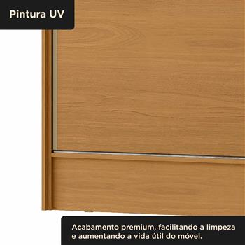 Guarda-roupa casal 2 portas de correr com 3 gavetas Palermo - cinamomo / cinamomo RD057 
