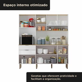 Cozinha compacta 7 portas e 2 gavetas Boreal - branco neve / castanho CC040 