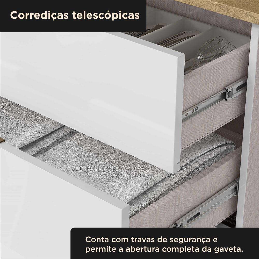 Cozinha compacta 7 portas e 2 gavetas Boreal - branco neve / castanho CC040 