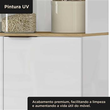 Cozinha compacta 7 portas e 2 gavetas Boreal - branco neve / castanho CC040 
