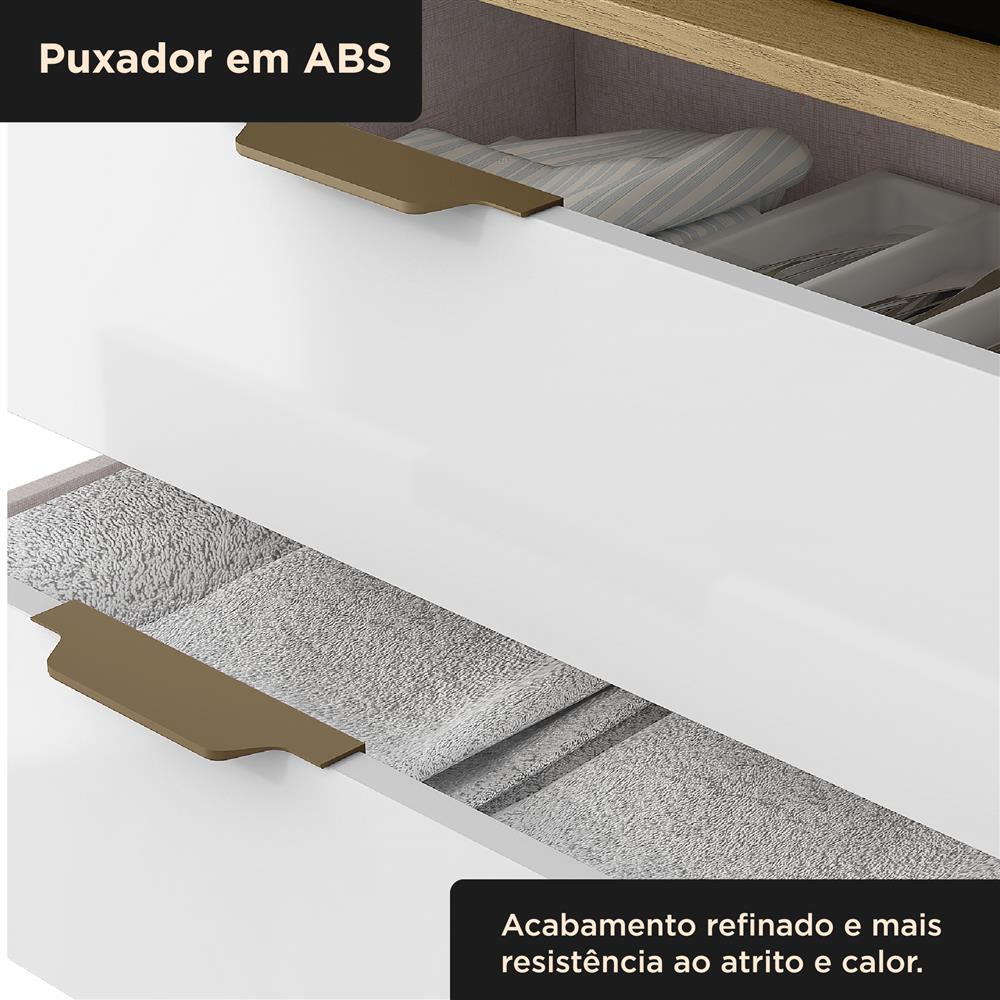 Cozinha compacta 7 portas e 2 gavetas Boreal - branco neve / castanho CC040 