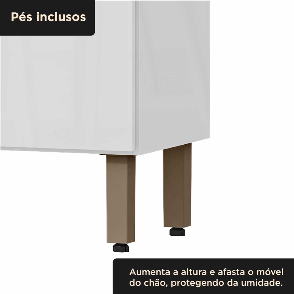 Cozinha compacta 7 portas e 2 gavetas Boreal - branco neve / castanho CC040 