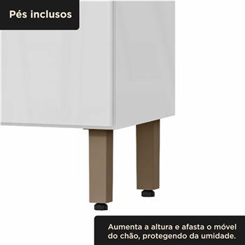 Cozinha compacta 7 portas e 2 gavetas Boreal - branco neve / castanho CC040 