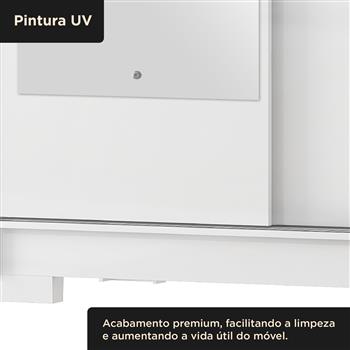 Guarda-roupa solteiro 2 portas de correr 2 gavetas Antares - com espelho - branco neve / branco neve  RD041.E 