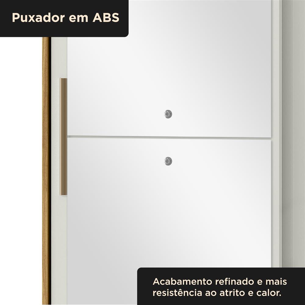 Guarda-roupa solteiro 2 portas de correr 2 gavetas Antares - com espelho - marrocos / off-white  RD041.E 