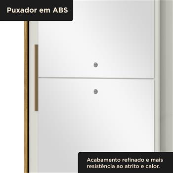 Guarda-roupa solteiro 2 portas de correr 2 gavetas Antares - com espelho - marrocos / off-white  RD041.E 