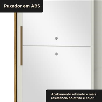 Guarda-roupa solteiro 2 portas de correr 2 gavetas Antares - com espelho - marrocos / off-white  RD041.E 