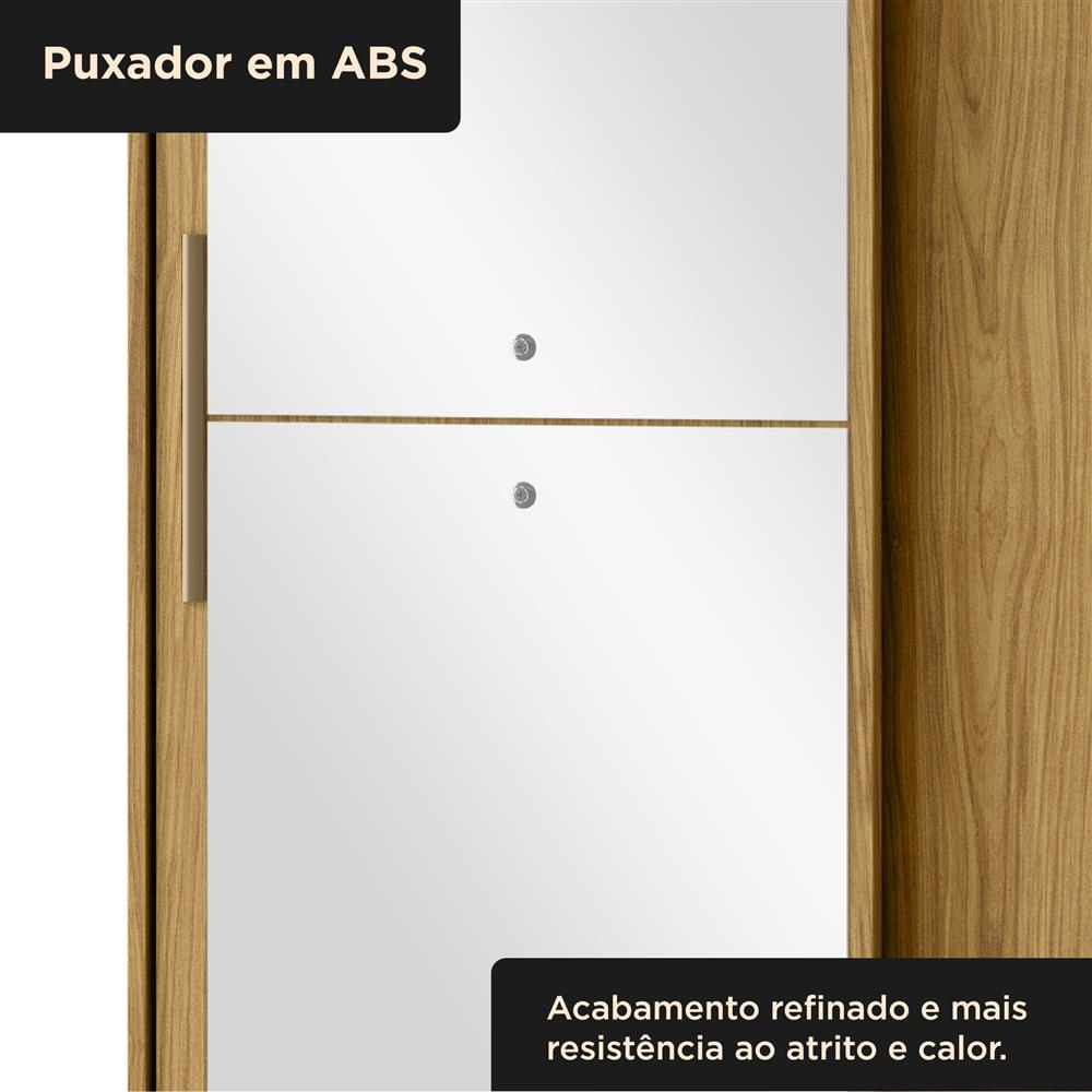 Guarda-roupa solteiro 2 portas de correr 2 gavetas Antares - com espelho - marrocos / off-white  RD041.E 