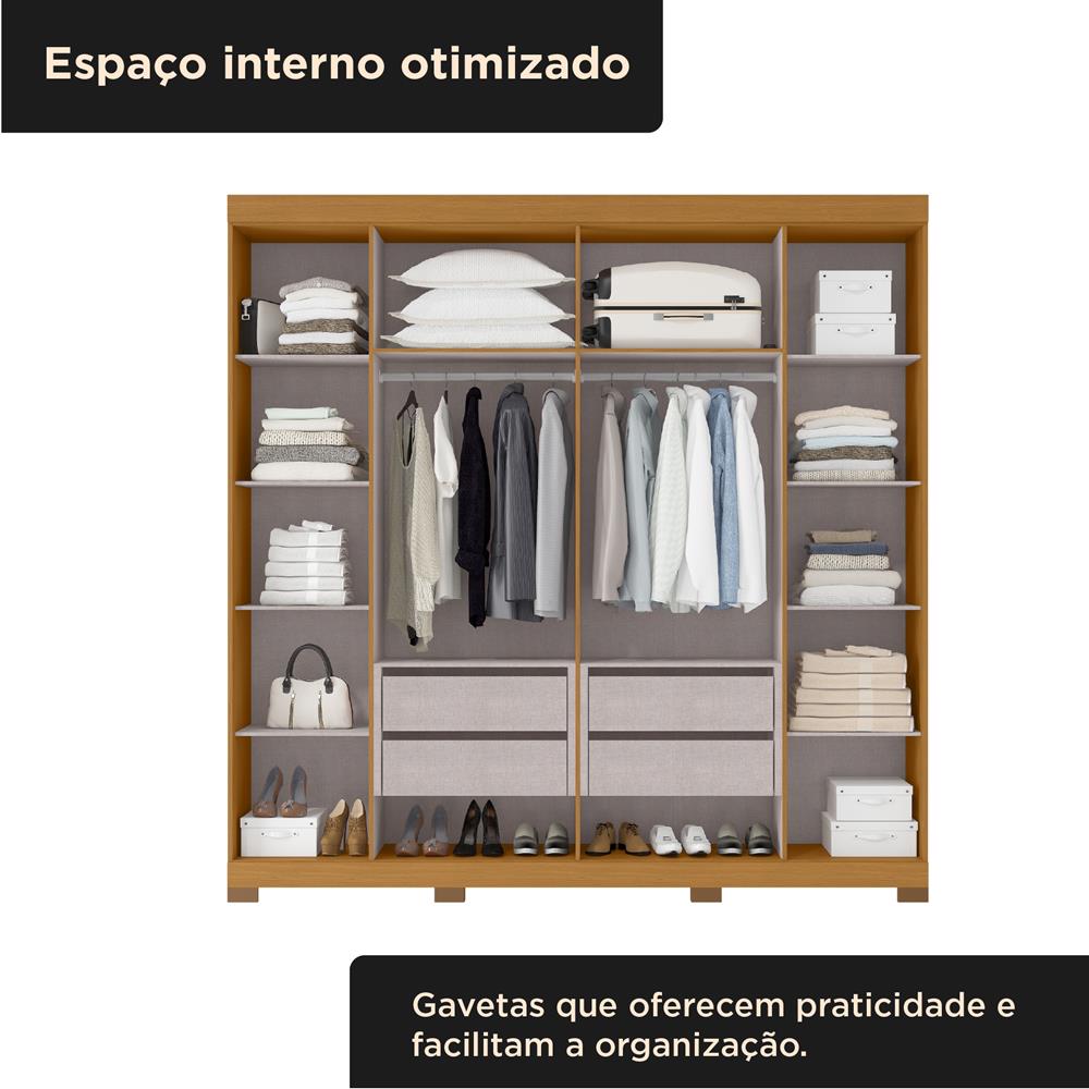 Guarda-roupa casal 6 portas e 4 gavetas Bogotá - cinamomo / off-white RG074.N 
