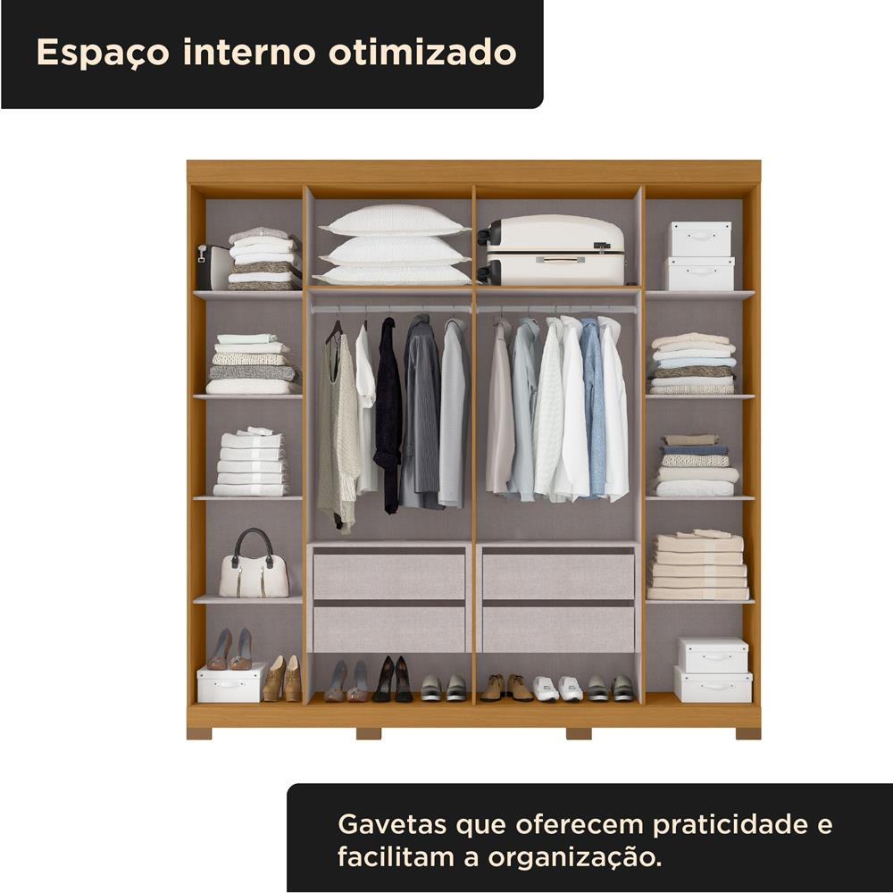 Guarda-roupa casal 6 portas e 4 gavetas Bogotá - cinamomo / off-white RG074.N 