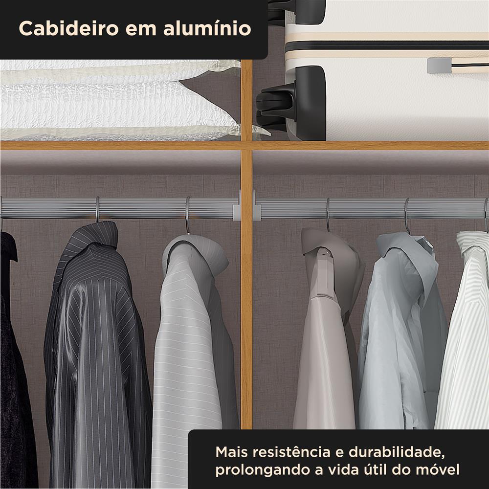 Guarda-roupa casal 6 portas e 4 gavetas Bogotá - cinamomo / off-white RG074.N 