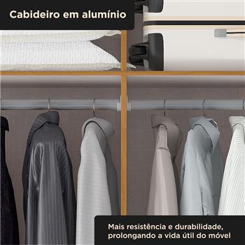 Guarda-roupa casal 6 portas e 4 gavetas Bogotá - cinamomo / off-white RG074.N 