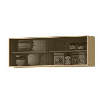 Aéreo portas de vidro 120cm Glória - castanho / castanho AGL04 