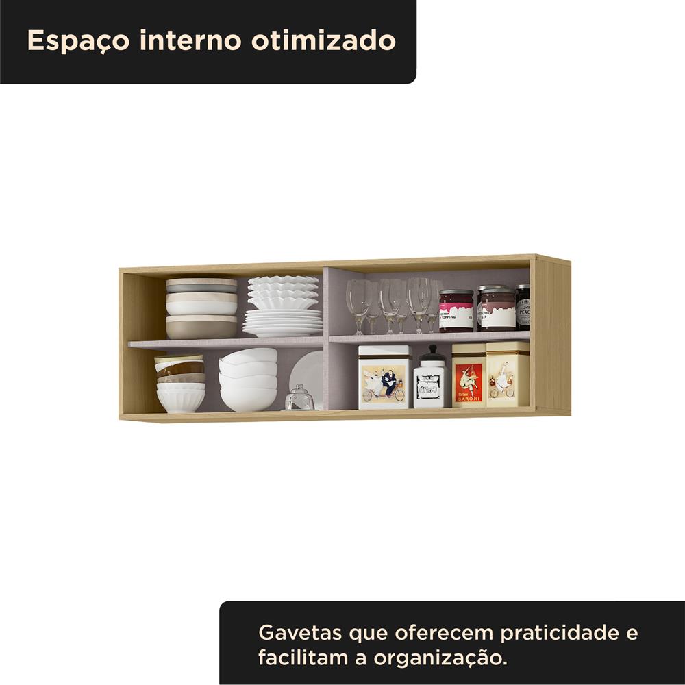 Aéreo portas de vidro 120cm Glória - castanho / castanho AGL04 