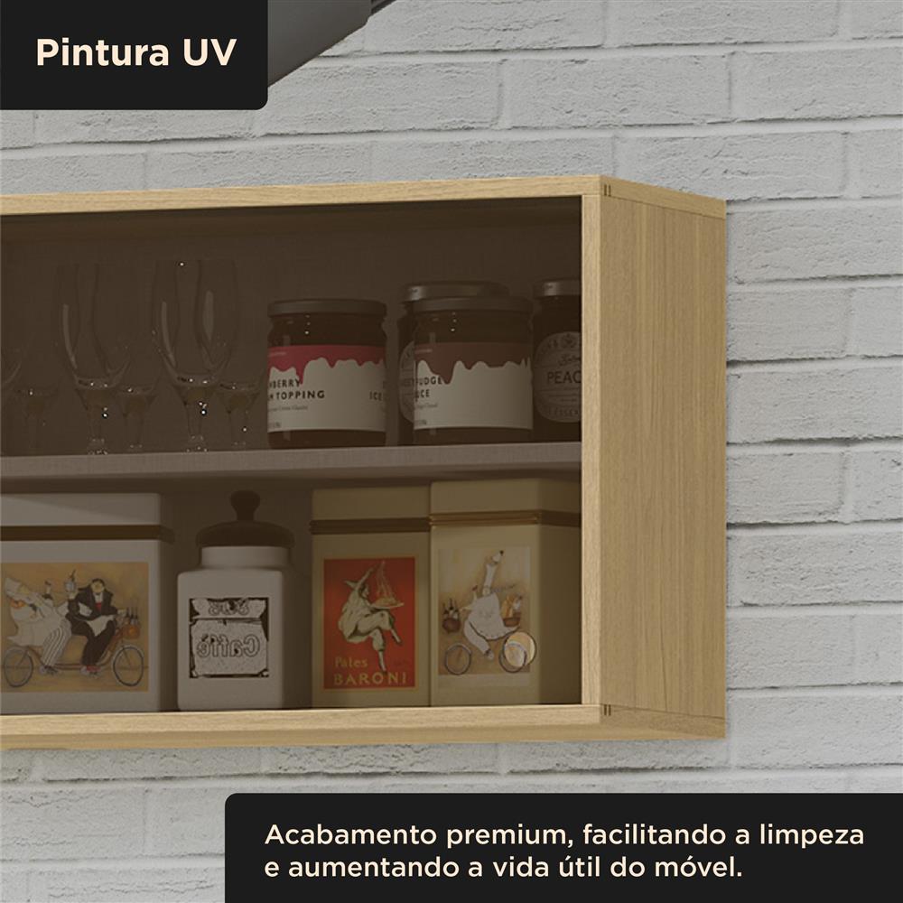 Aéreo portas de vidro 120cm Glória - castanho / castanho AGL04 