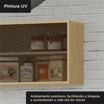 Aéreo portas de vidro 120cm Glória - castanho / castanho AGL04 